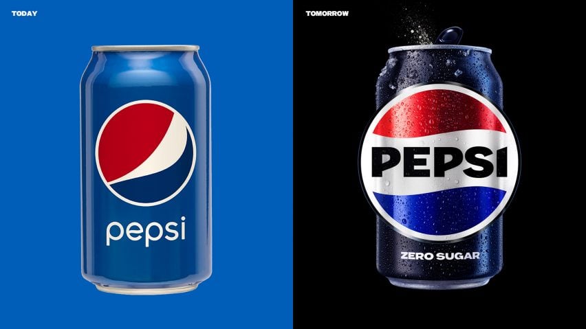 Comparação do logótipo da Pepsi