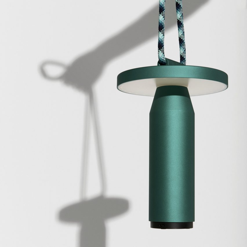Green Quasar portable lamp by Samy Rio for Petite Friture