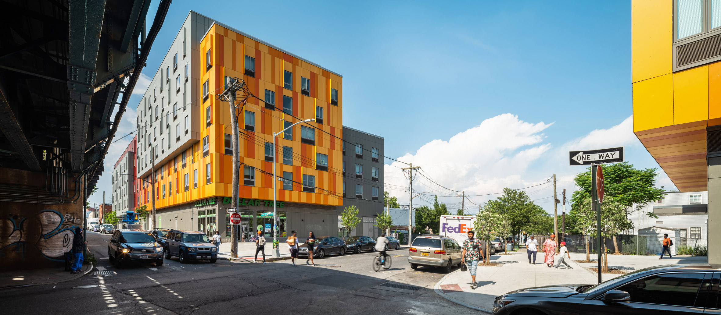 Geometric housing in low-rise Brooklyn neighbourhood