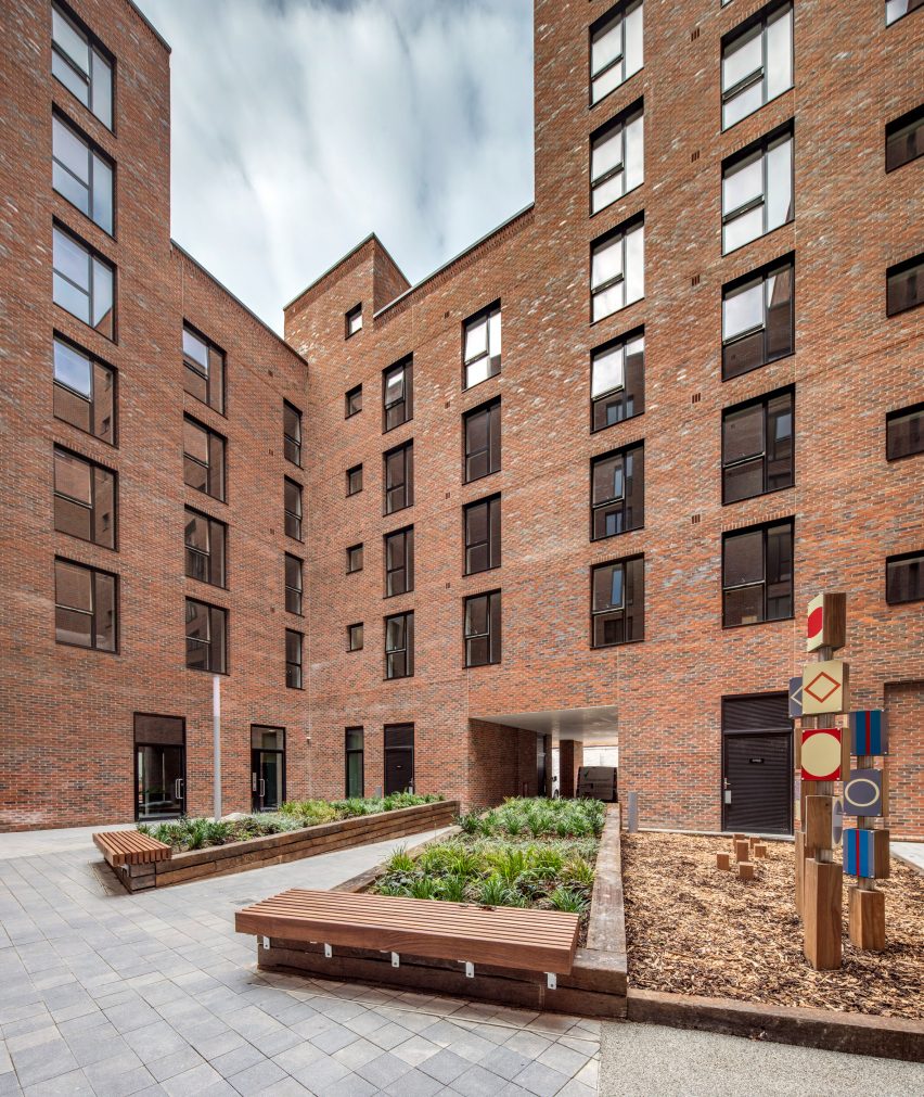 Ground-floor courtyard within brick-clad Dalston Works