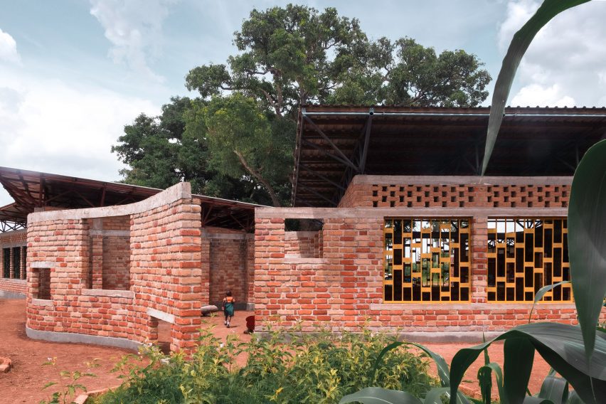 Brick walls of Wayair School in Tanzania by Jeju Studio