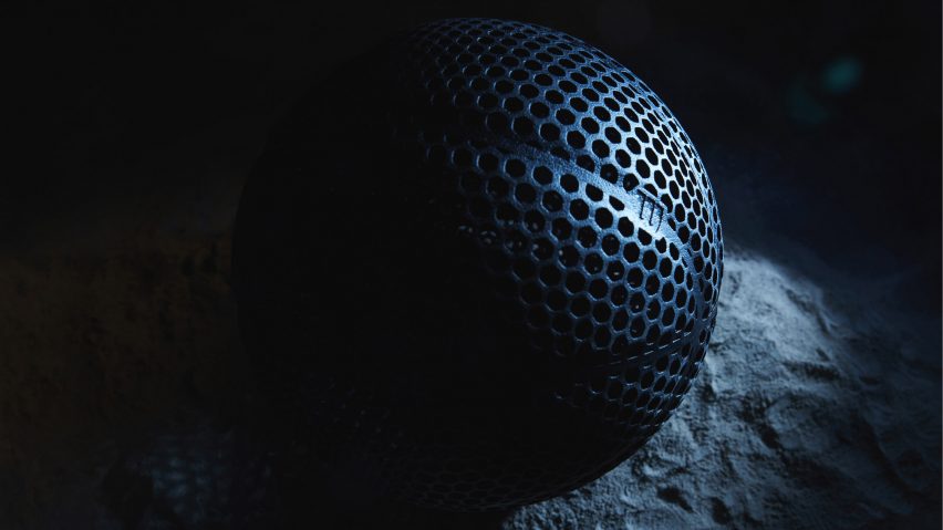 Black airless 3D-printed basketball by Wilson