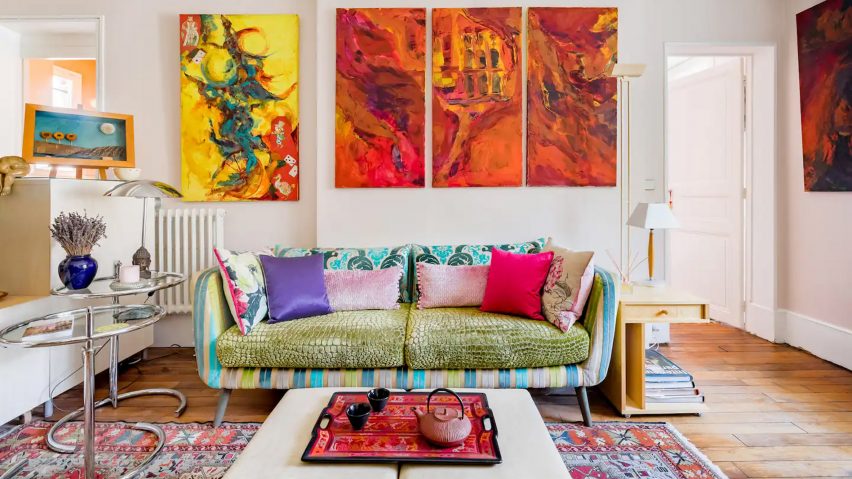 Parisian apartment filled with colourful accessories