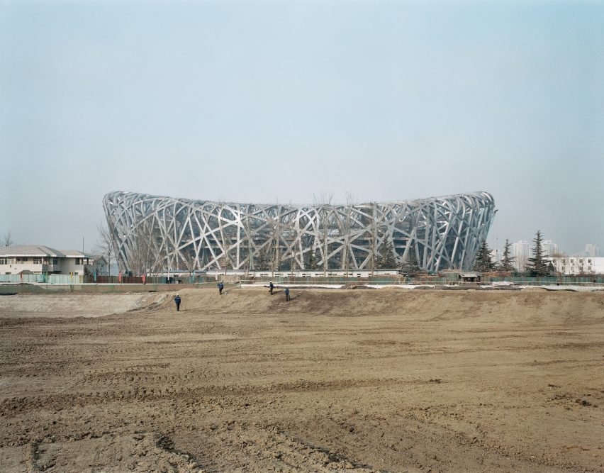 Bird's Nest stadium in construction
