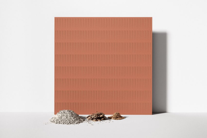 Terracotta-coloured tile by Berta Julià Sala for Alted Materials
