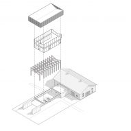Lasting Joy brewery and tasting room exploded axonometric drawing by Aron Himelfarb