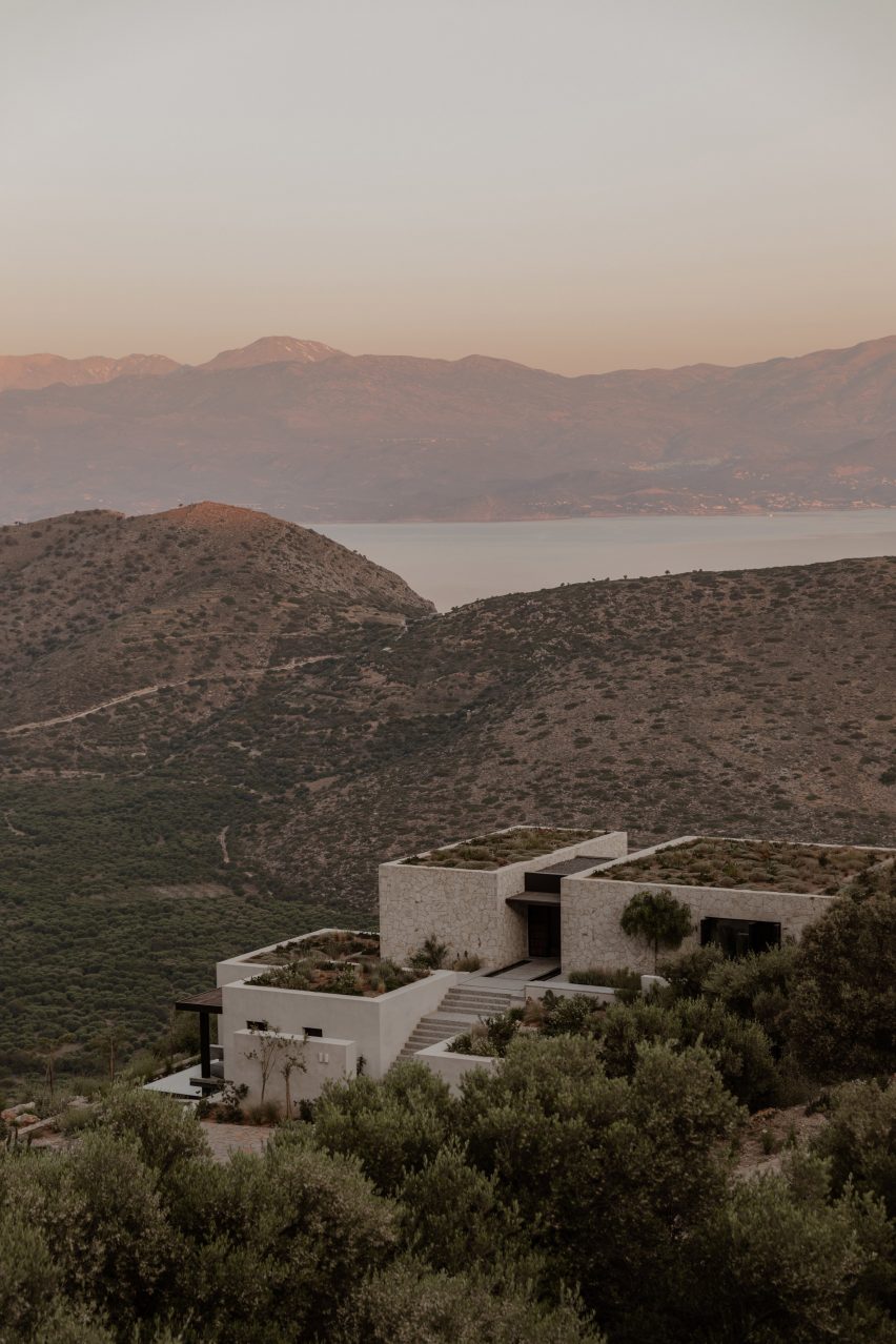 Aerial view of house in Crete