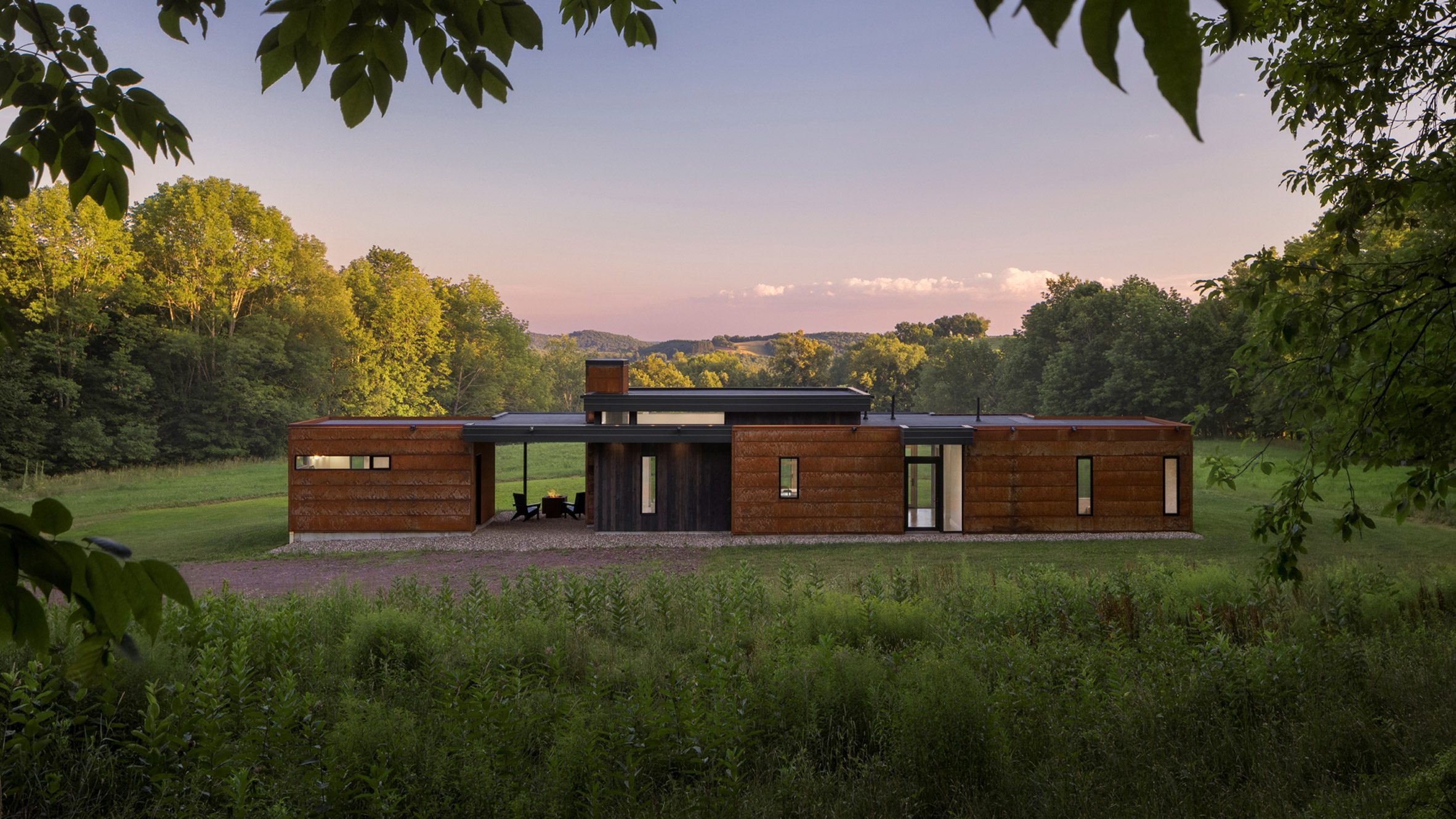 Studio MM wraps rural New York home in Corten steel