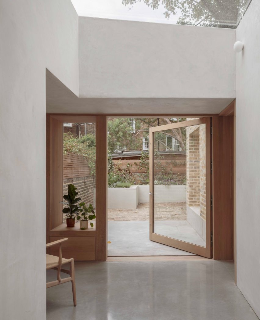 Doorway to London house extension by Architecture for London