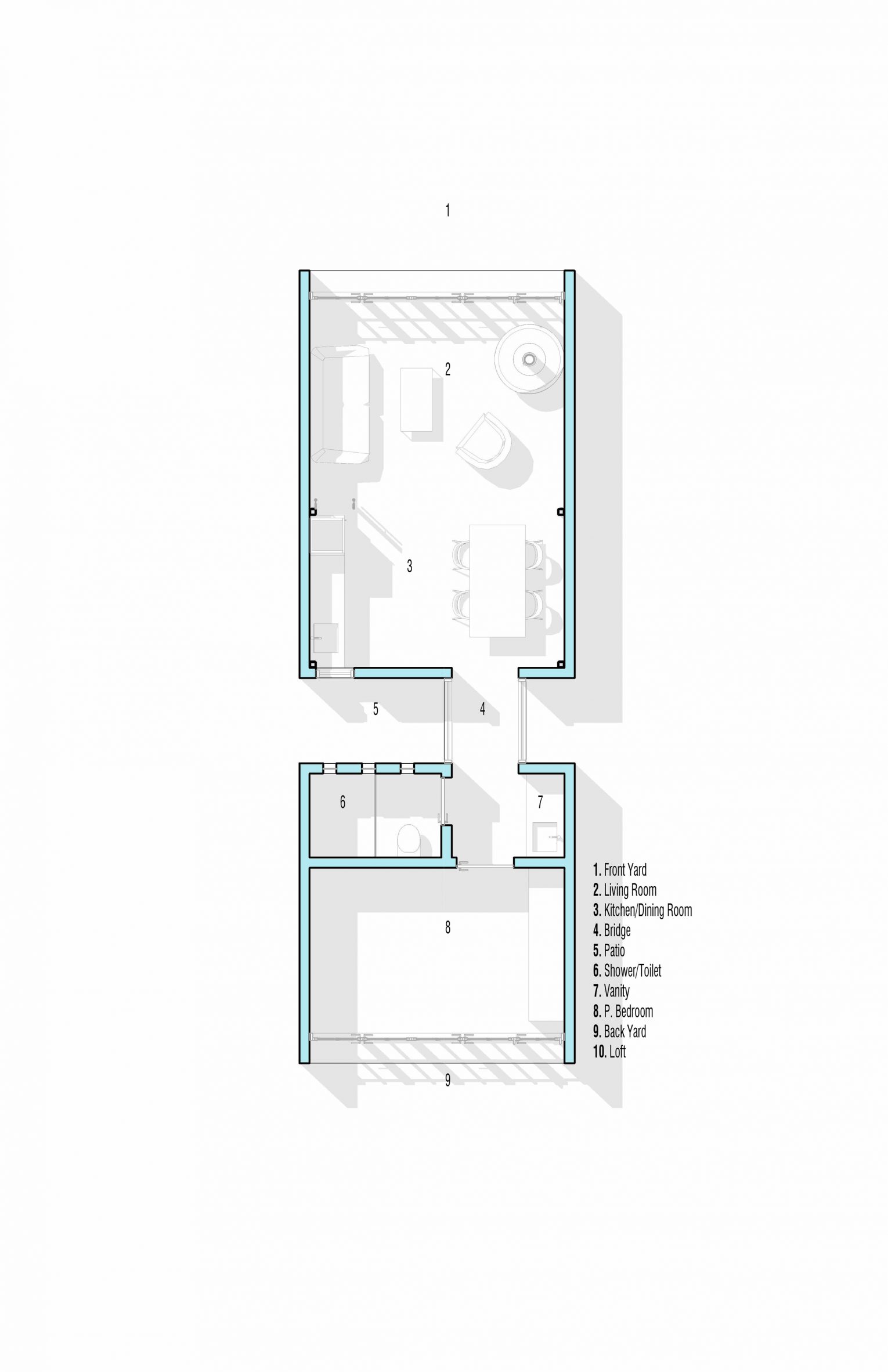 1 Bedroom Tiny House Passive Home Plan with Loft