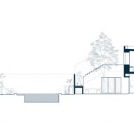 Section drawing of the El Tiron house by FMT Estudio