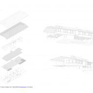 Exploded axonometric drawing and perspective 3D drawing of Casa Granic by Tomás de Iruarrizaga