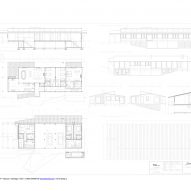 Floor plans, elevations and sections of Casa Granic by Tomás de Iruarrizaga