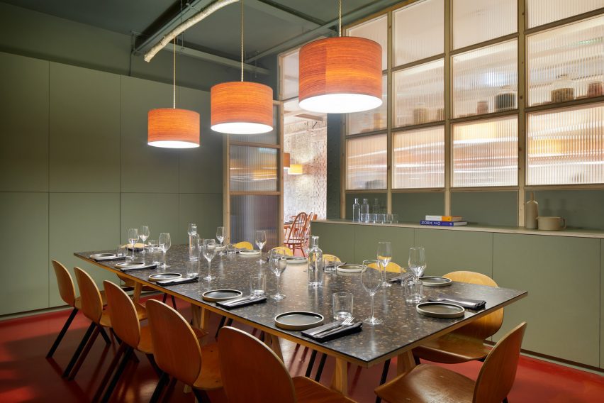 Private dining room in Edit restaurant by Elly Ward