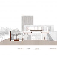 Section drawing of Enclosure house by Design Ni Dukaan