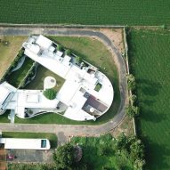 Aerial view of the Enclosure house by Design Ni Dukaan