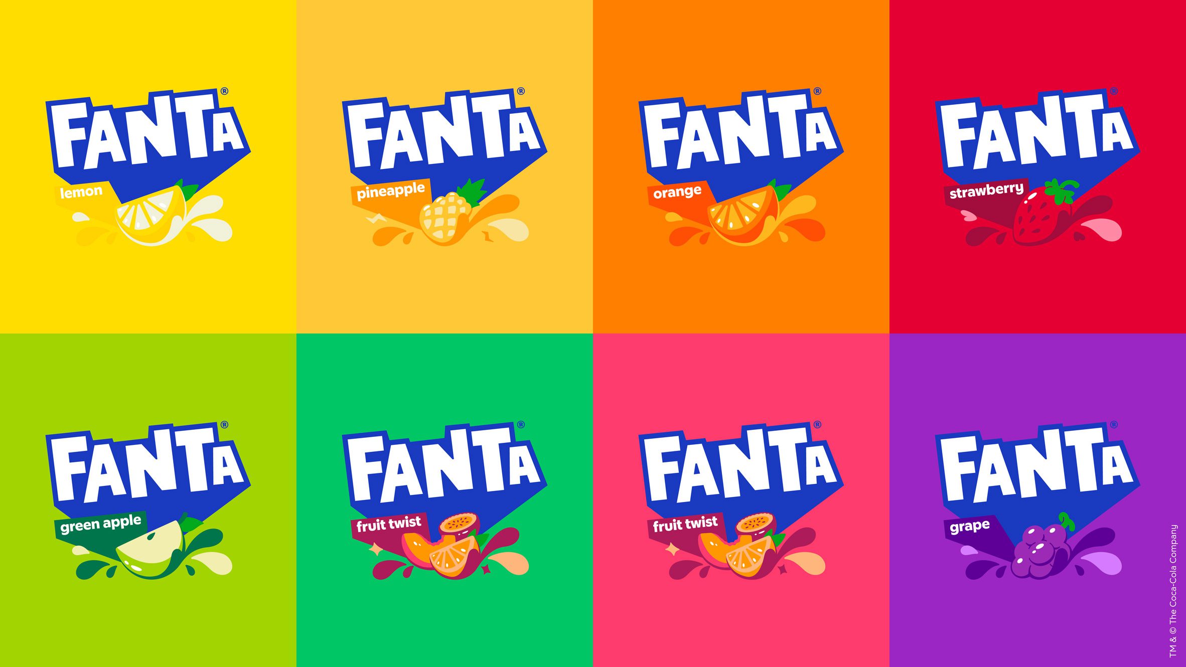 Fanta rebrand with all flavours