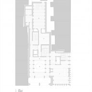 First floor plan of the International Rugby Experience building by Niall Nclaughlin Architects