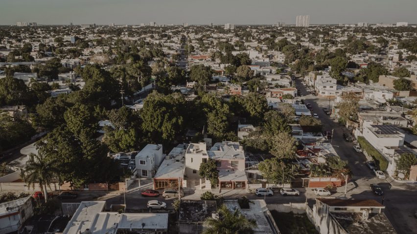 Aerial view of El Tiron house in Merida, Mexico by FMT Estudio