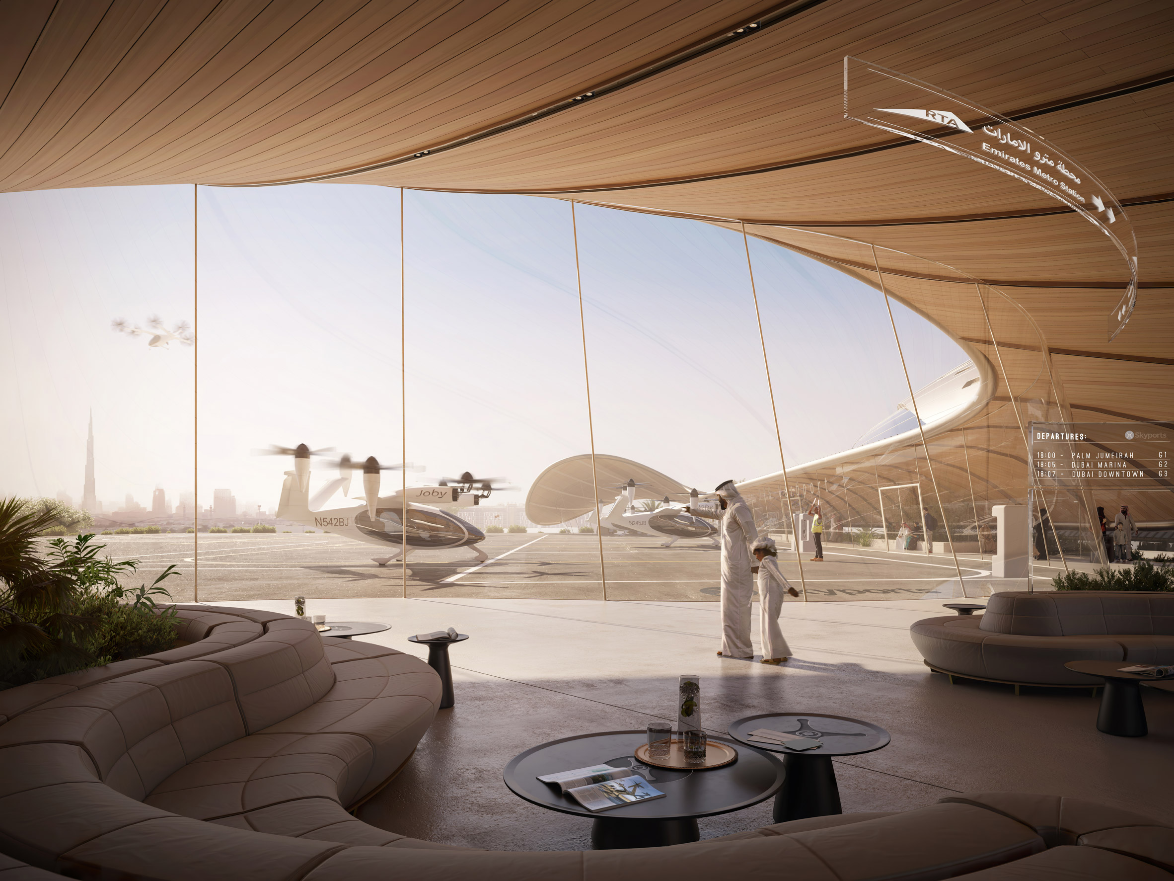 Interior render of the Dubai vertiport