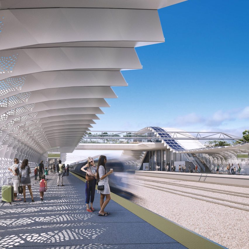foster and arup high speed rail station rendering