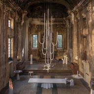 Desacralized features pieces by Rick Owens and Faina in Milanese church