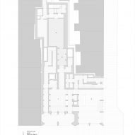 Ground floor plan of the International Rugby Experience building by Niall Nclaughlin Architects