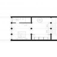 Second floor plan at House 1616 by Harquitectes