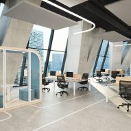 Acoustic office pod in workplace