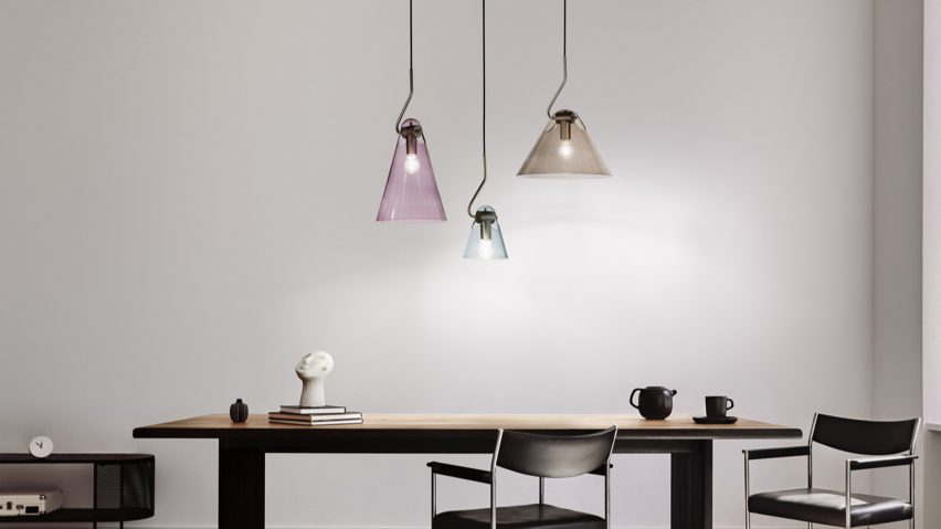 Three pendant lights over a table