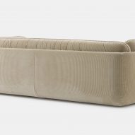 Beige three-seater Lunetta sofa by Leolux