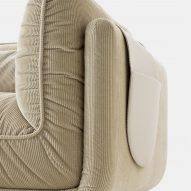 Beige three-seater Lunetta sofa by Leolux