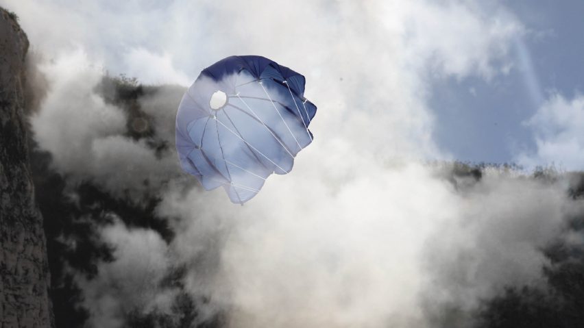 A parachute in the clouds
