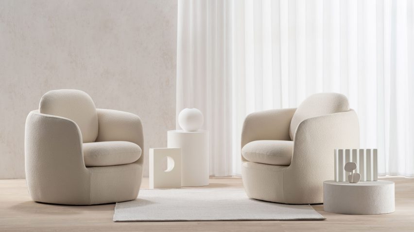 Cream-coloured chairs in light room
