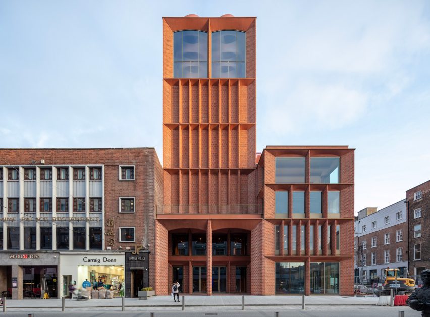 The red-brick International Rugby Experience building by Niall McLaughlin Architects on Limerick's high street