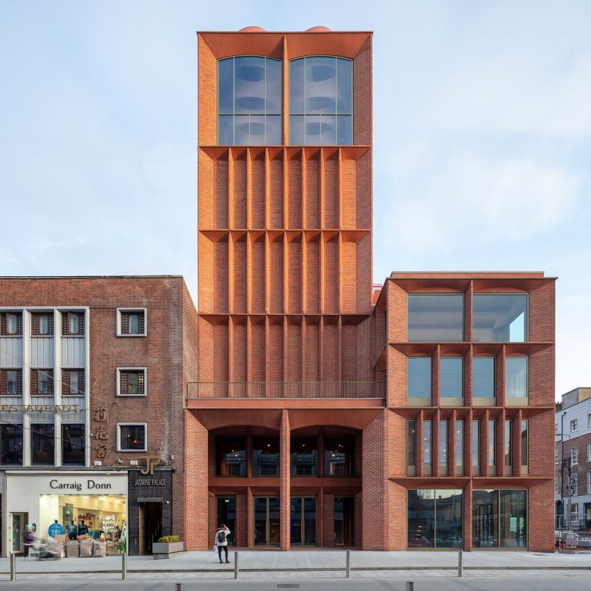 The red-brick International Rugby Experience building by Niall McLaughlin Architects on Limerick's high street