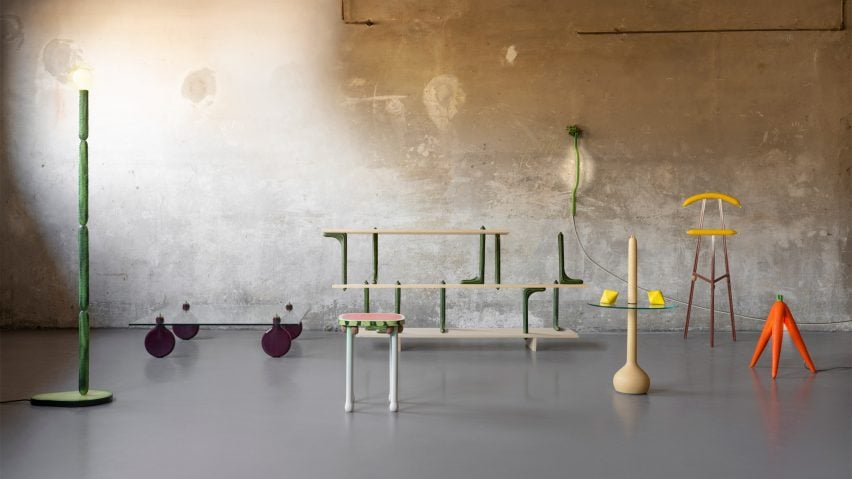 OMG-GMO furniture and lighting in the shape of fruit and vegetables by Robert Stadler
