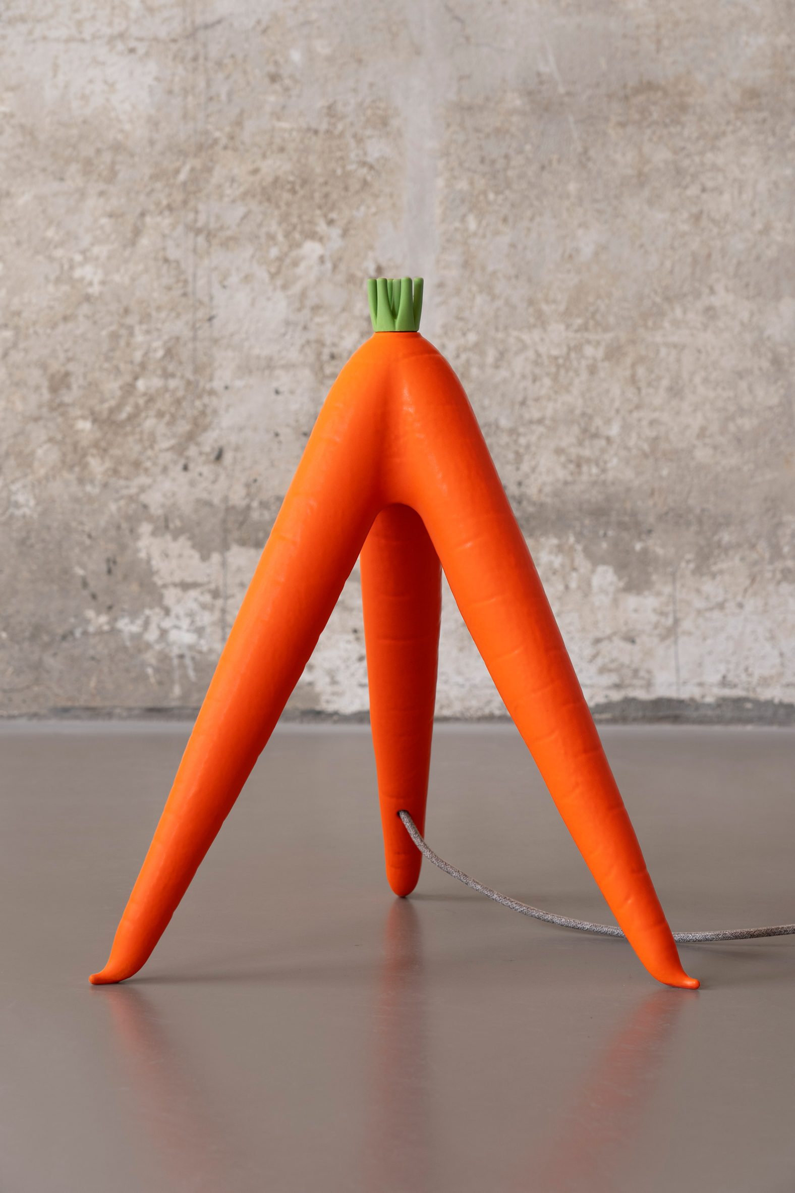 Tripod carrot lamp in the OMG-GMO collection