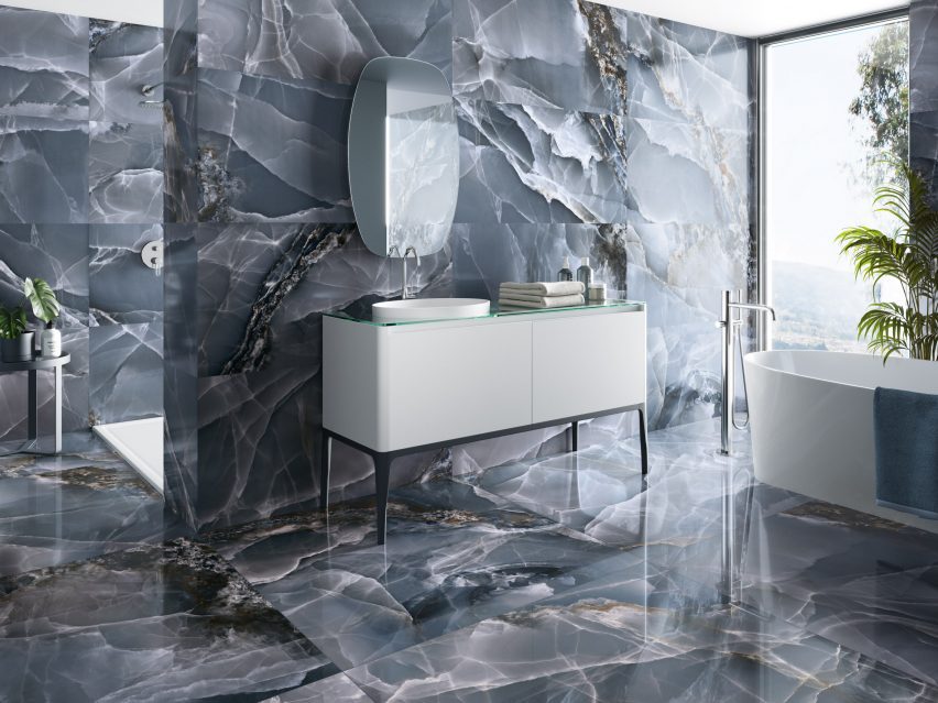 Onyx stone-effect tile by Baldocer