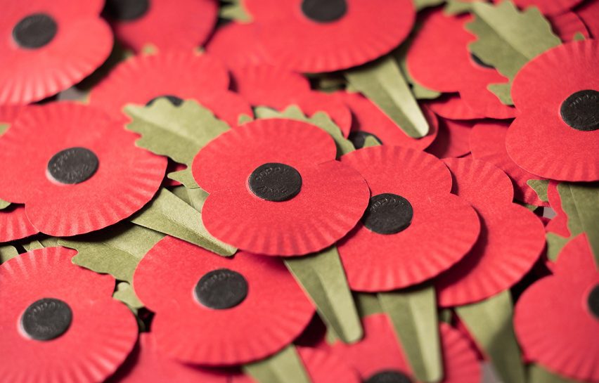 Remembrance day paper poppies by Matter