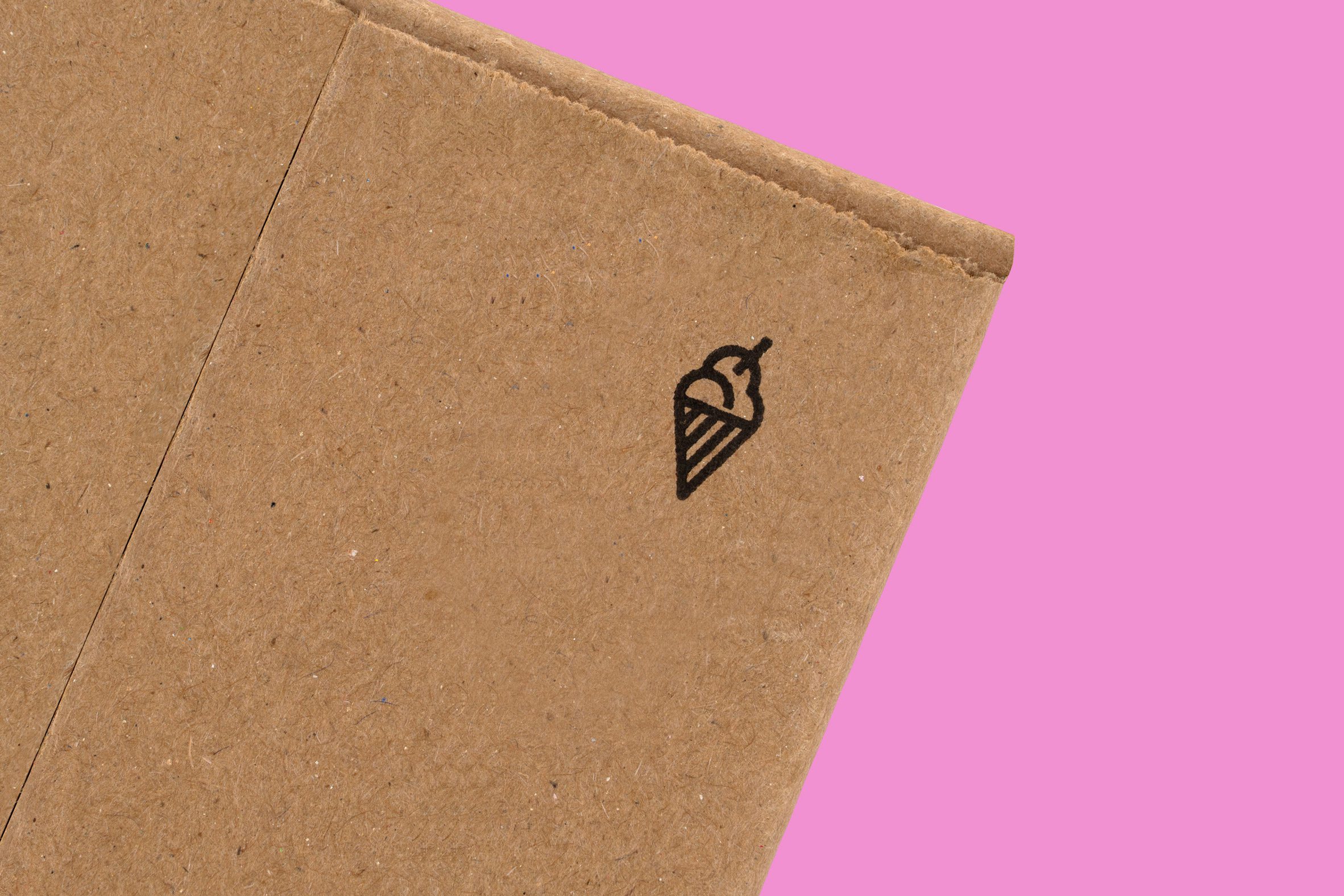 Icecream cone insignia on cardboard box