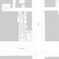 Site plan of the International Rugby Experience building by Niall Nclaughlin Architects