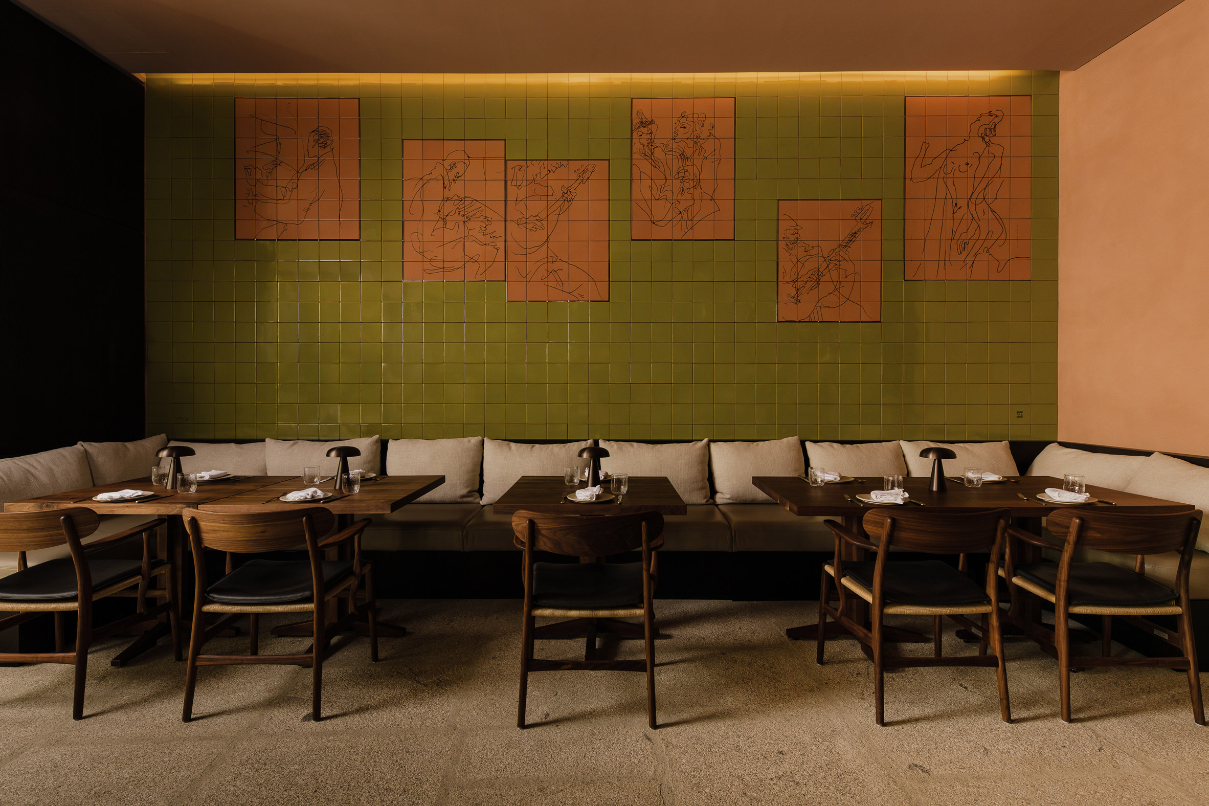 Álvaro Siza designs mural for Space Copenhagen Porto restaurant
