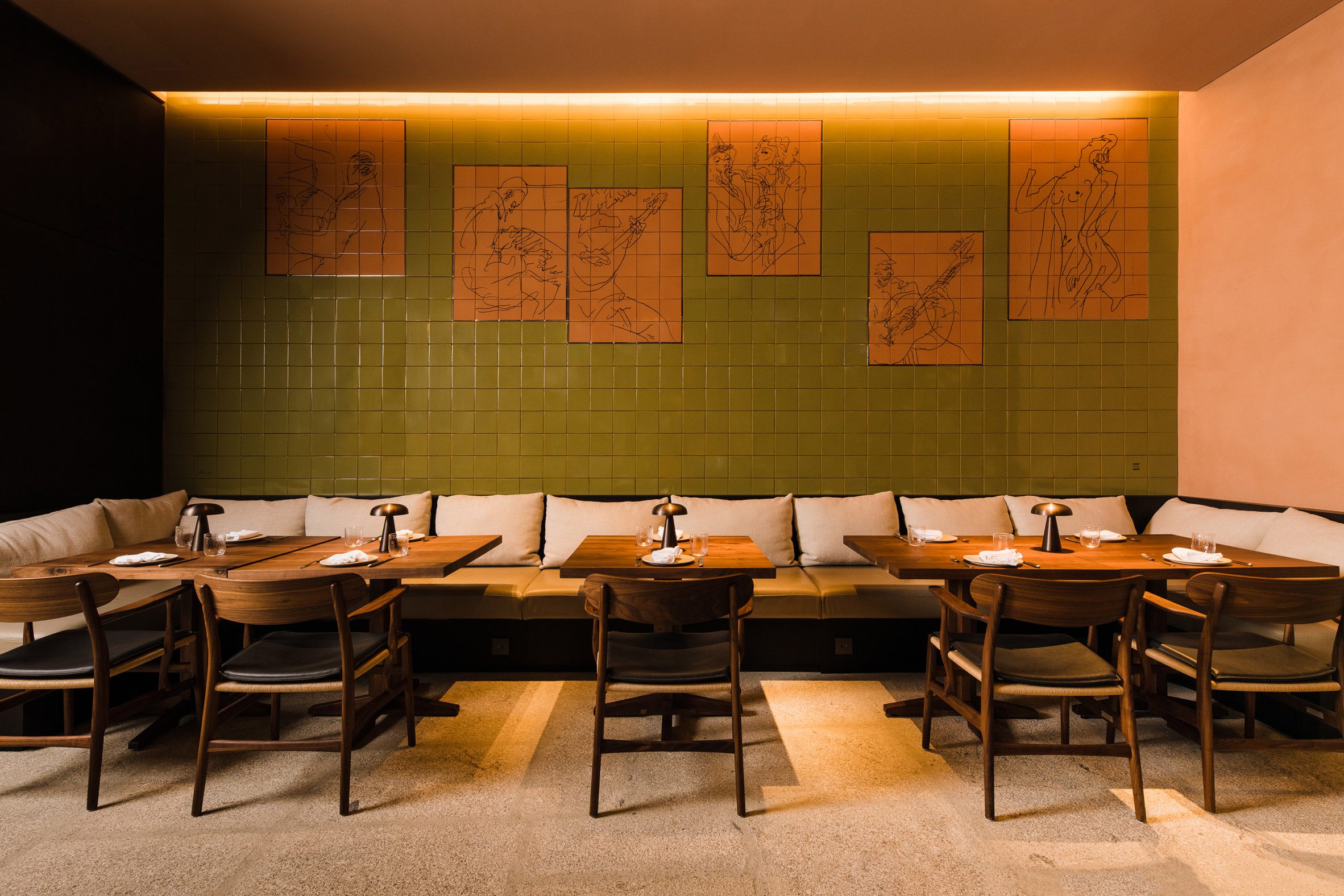 Álvaro Siza designs mural for Space Copenhagen Porto restaurant