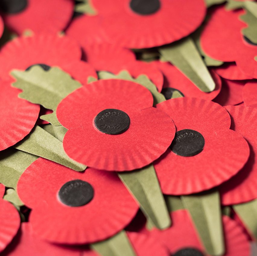 Paper remembrance Royal British Legion poppies by Matter