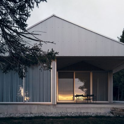 corrugated metal roof house