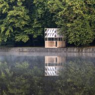Grau Architects creates minimalist Tea House Pavilion from local spruce wood
