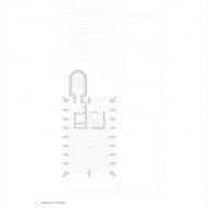 Top floor plan of the International Rugby Experience building by Niall Nclaughlin Architects