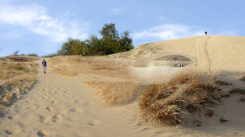 Temporary sand dunes at Van Gogh Homeland