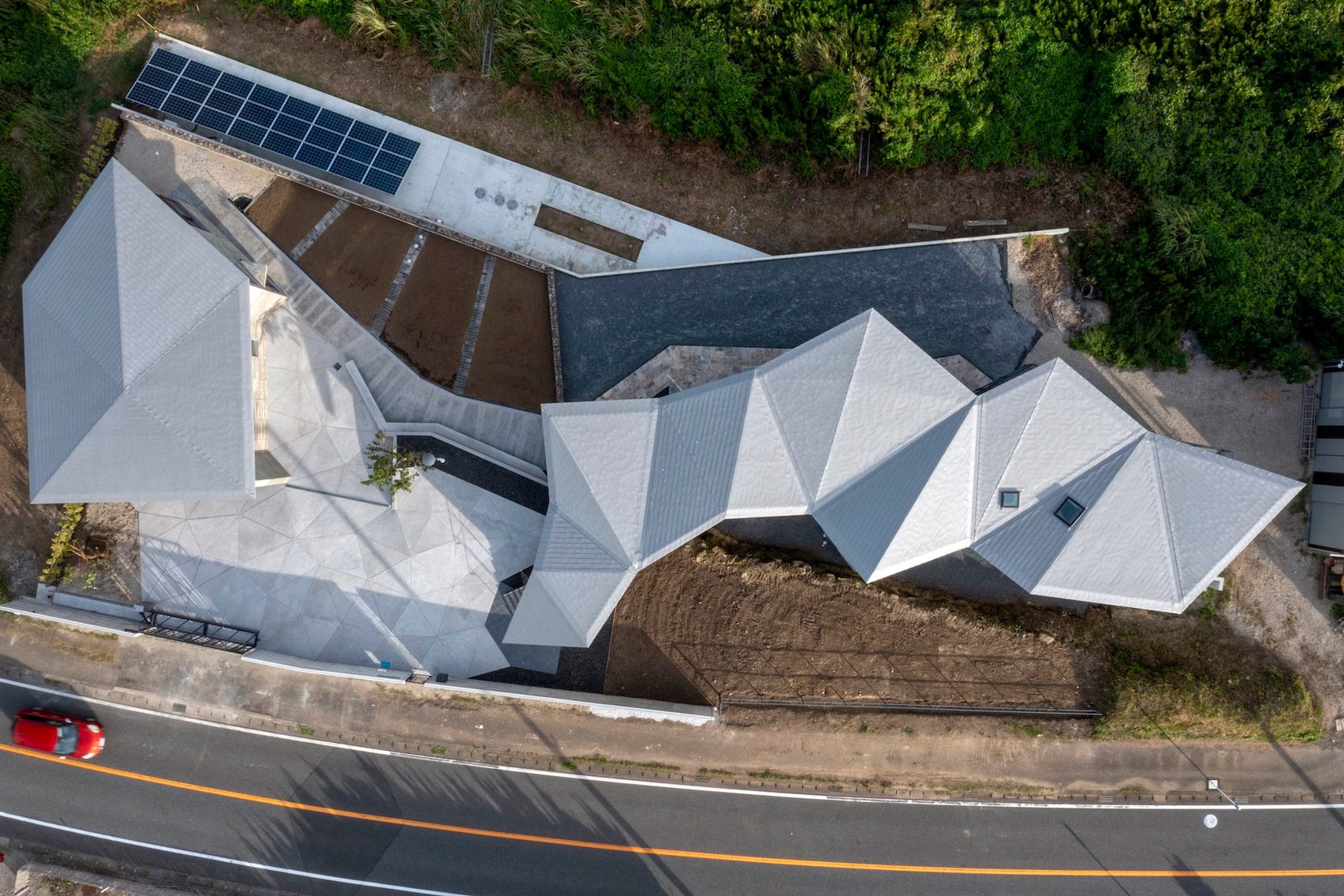 Aerial view of Villa MKZ by Takeshi Hirobe Architects